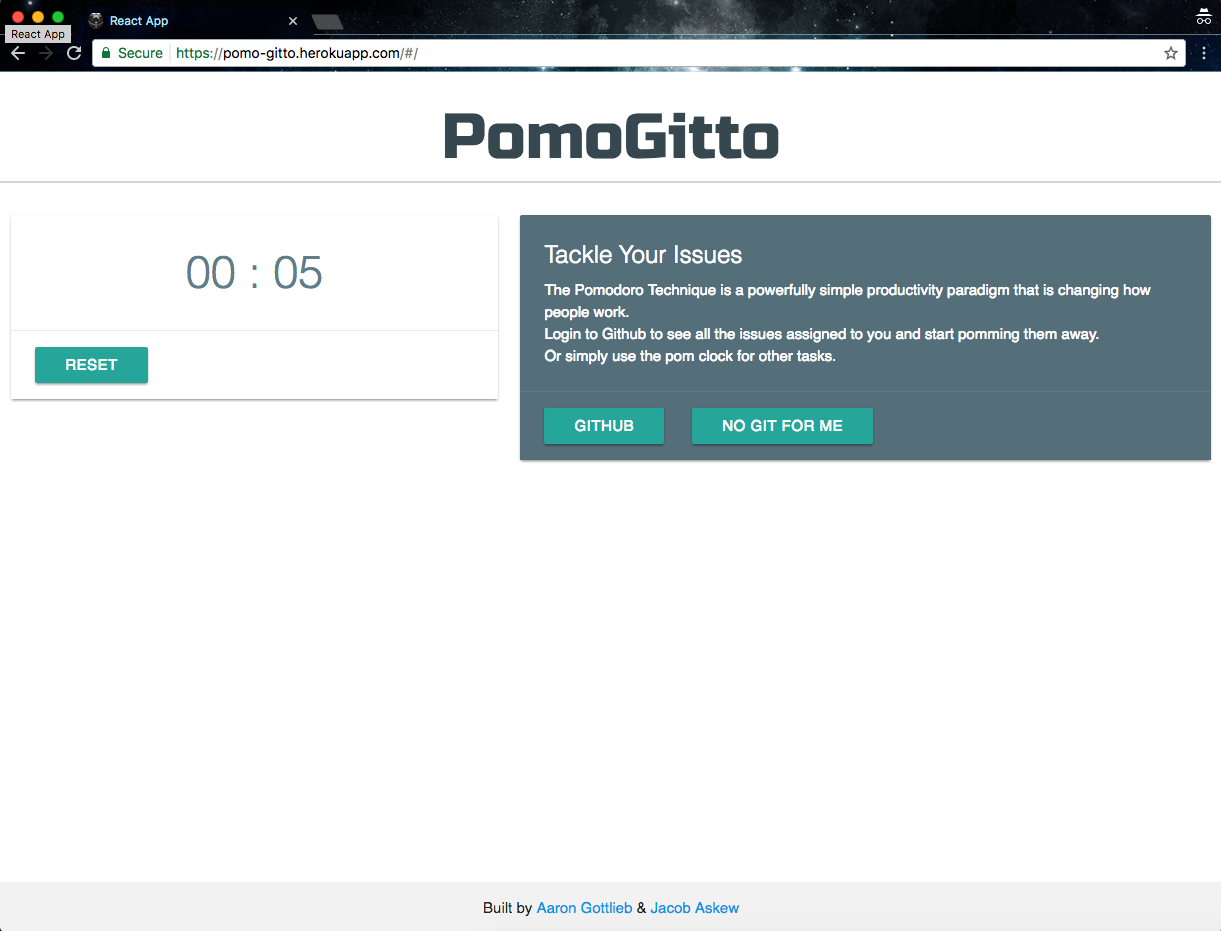pomodoro project screenshot